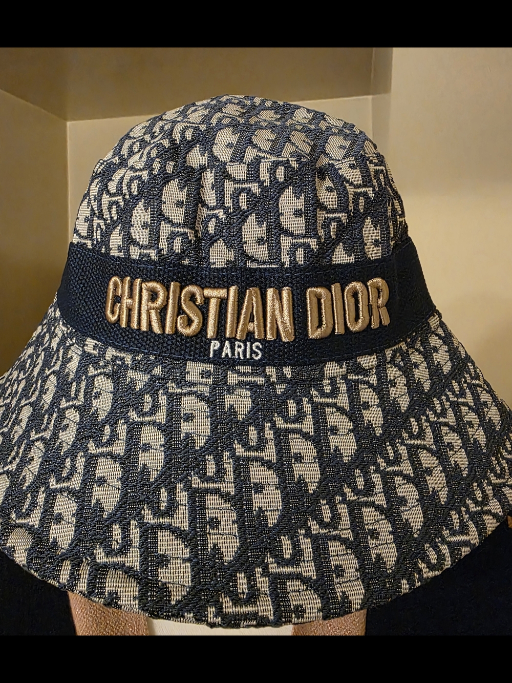 Dior Navy & Cream Logo Bucket Hat